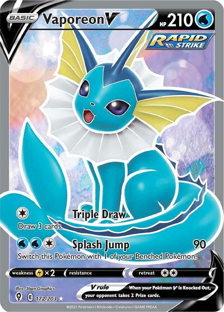 Vaporeon V (Full Art) 172/203 - Evolving Skies - Ultra Rare