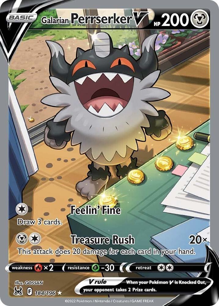 Galarian Perrserker V (Alternate Full Art) 184/196 - Lost Origin - Ultra Rare