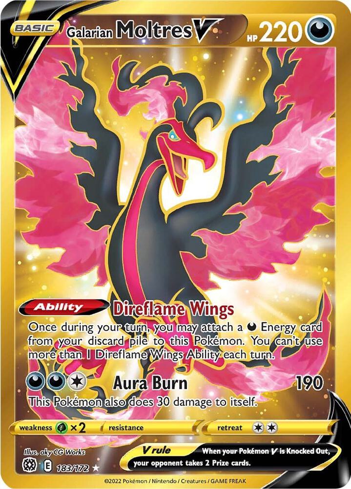 Galarian Moltres V (Secret) 183/172 - Brilliant Stars - Ultra Rare