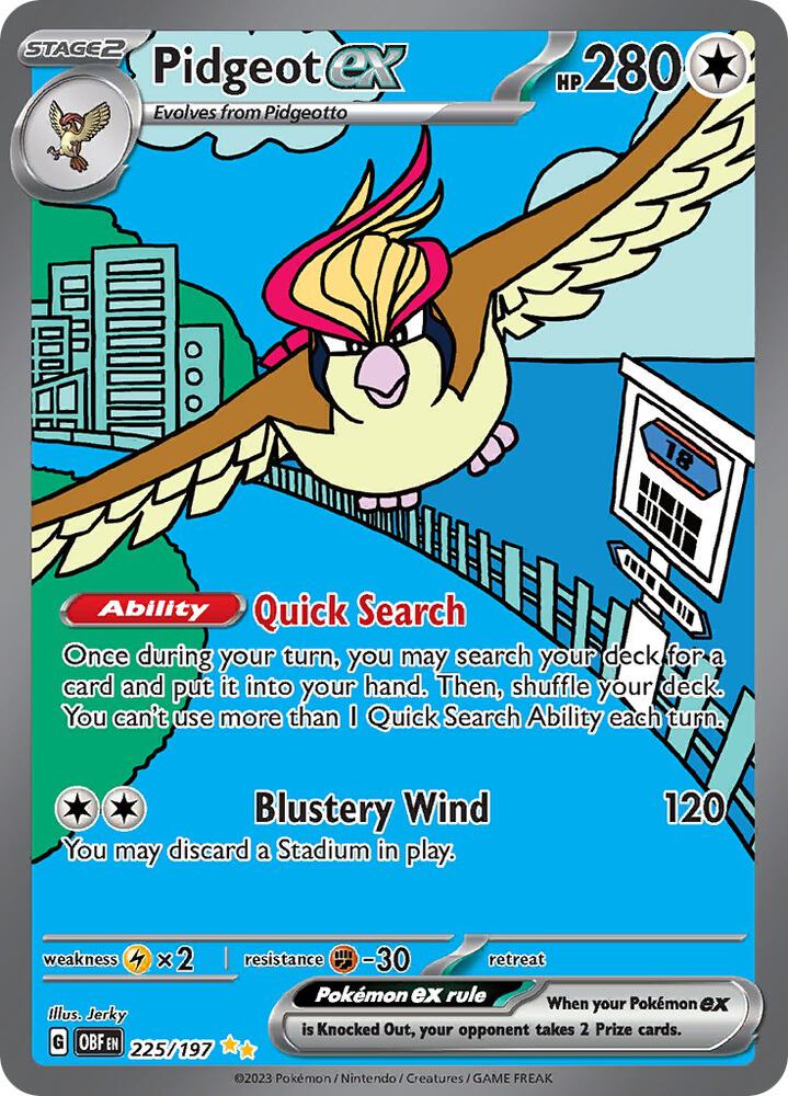 Pidgeot ex 225/197 - Obsidian Flames - Special Illustration Rare