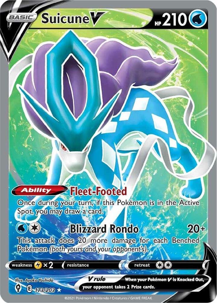 Suicune V (Full Art) 173/203 - Evolving Skies - Ultra Rare