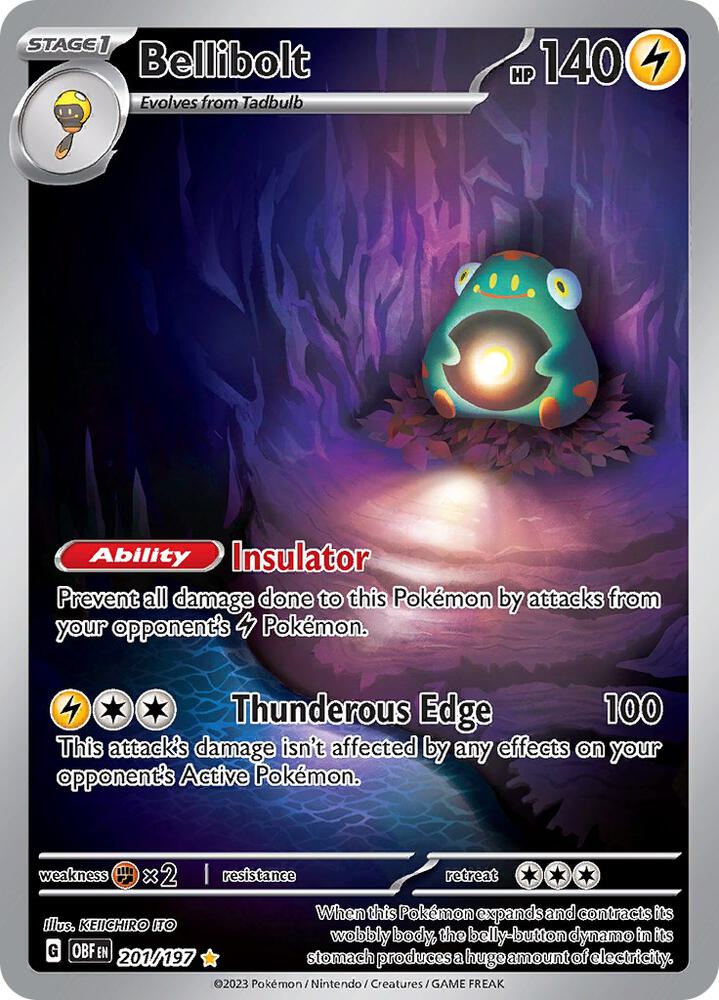 Bellibolt 201/197 - Obsidian Flames - Illustration Rare