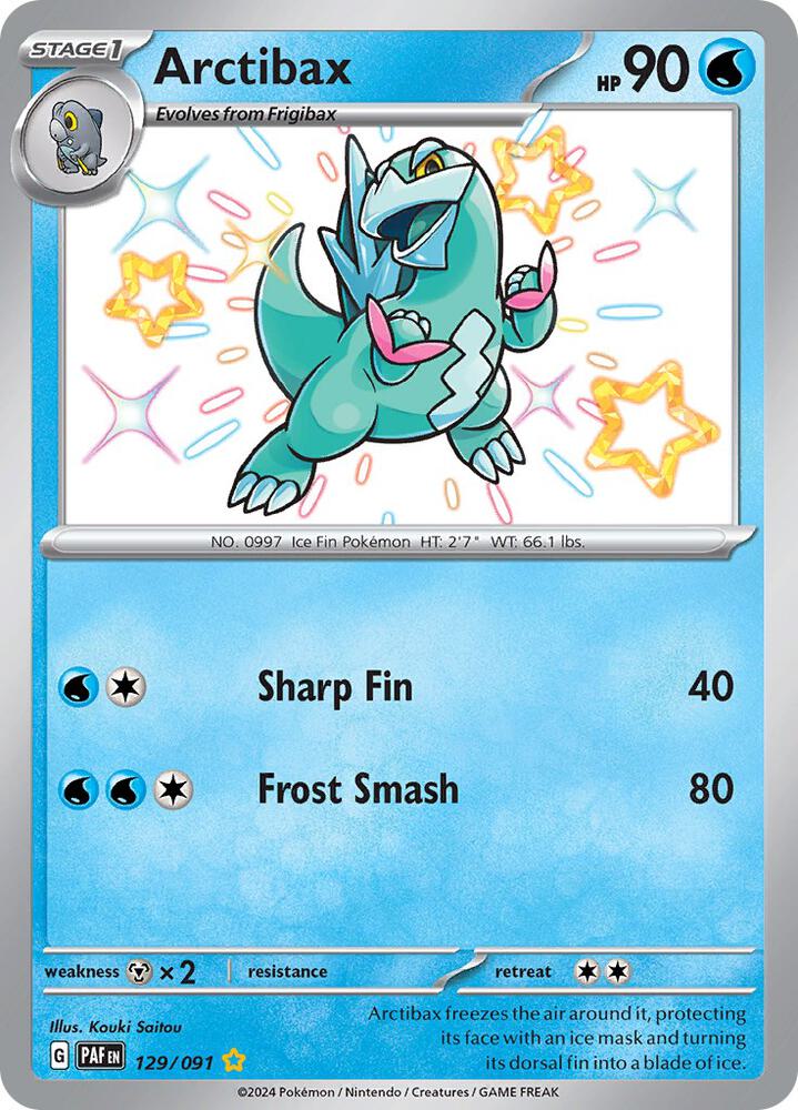 Arctibax 129/091 - Paldean Fates - Shiny Rare