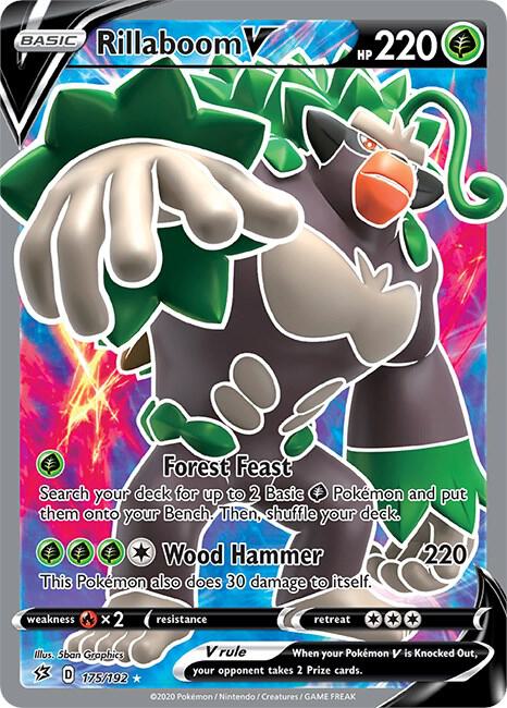 Rillaboom V (Full Art) 175/192 - Rebel Clash - Ultra Rare