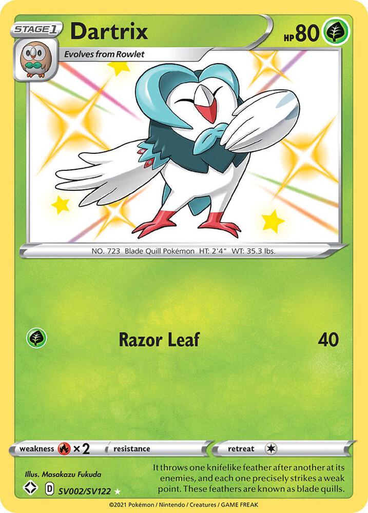 Dartrix SV002/SV122 - Shining Fates: Shiny Vault - Shiny Holo Rare