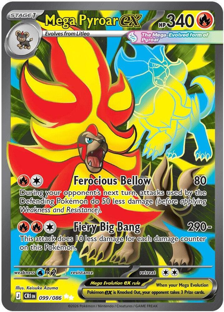 Mega Pyroar ex 099/086 - Chaos Rising - Ultra Rare
