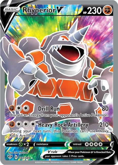 Rhyperior V (Full Art) 181/189 - Darkness Ablaze - Ultra Rare