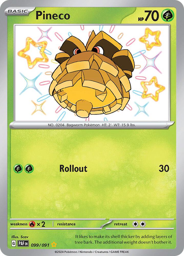 Pineco 099/091 - Paldean Fates - Shiny Rare