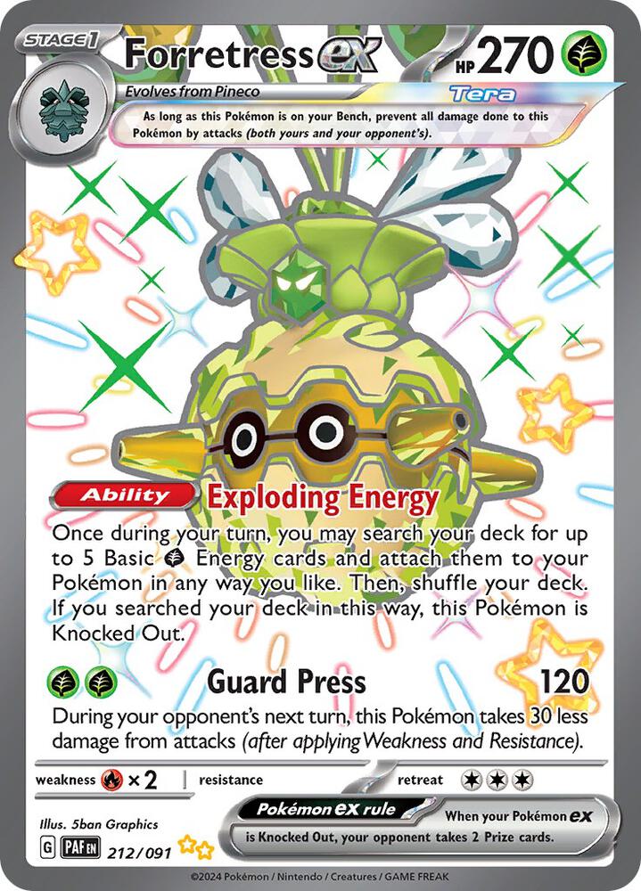 Forretress ex 212/091 - Paldean Fates - Shiny Ultra Rare
