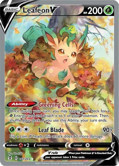 Leafeon V (Alternate Full Art) 167/203 - Evolving Skies - Ultra Rare