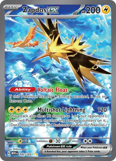 Zapdos ex 202/165 - SV: 151 - Special Illustration Rare